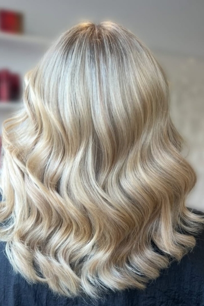 Glossy lived in blonde and brunette colour at Woo Hair Thorpe Bay