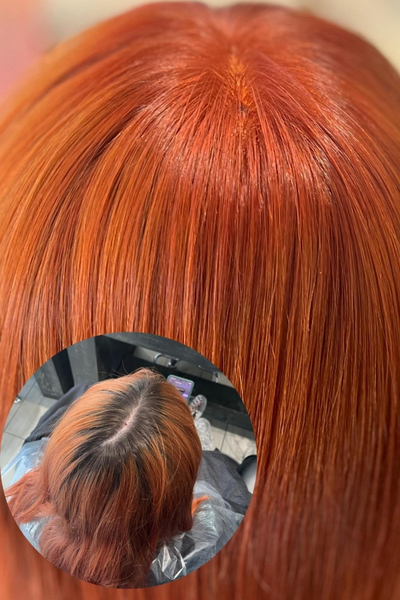 Autumn copper hair with vibrant warm tones created by the Wella colour experts at WOO Hair Thorpe Bay.